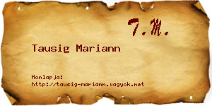 Tausig Mariann névjegykártya